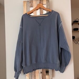 American Eagle Outfitters Slate Blue Crew Neck Sweater